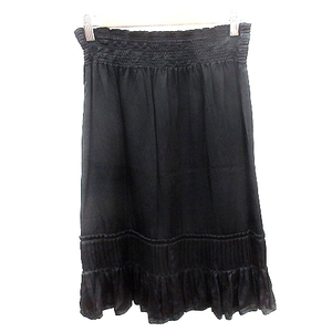  Zucca zucca flair юбка плиссировать колено длина шелк шелк M чёрный черный /AU женский 