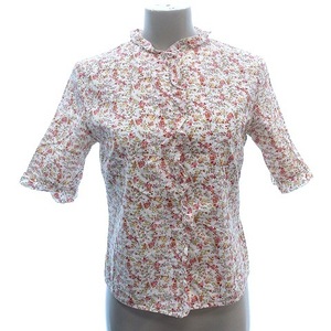 Оливковая деолив оливковая оливковая рубашка блузя цветок цветочный рисунок 5 -минутный рукав белый розовый /дамы