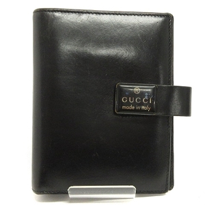 グッチ GUCCI システム手帳 カバー ケース 6穴 バンド付き レザー 黒 ブラック 031-3661-1029 ☆AA★ メンズ