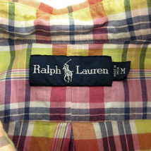 ラルフローレン RALPH LAUREN シャツ ボタンダウン ポニー刺繍 長袖 コットン チェック マルチカラー M メンズ_画像8