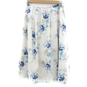  Natural Beauty Basic NATURAL BEAUTY BASIC flair skirt mi leak height floral print multicolor M beige /YM12 lady's 