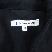 グローバルワーク GLOBAL WORK シャツ ブラウス チュニック 長袖 スキッパーカラー 無地 オーバーサイズ M 紺 ネイビー /FF27 レディース_画像6