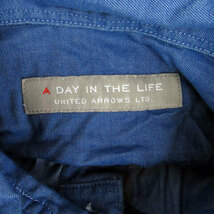 ユナイテッドアローズ A DAY IN THE LIFE UNITED ARROWS カジュアルシャツ 半袖 無地 M 青 ブルー 水色 ライトブルー /HO23 メンズ_画像4