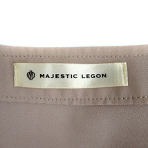 マジェスティックレゴン MAJESTIC LEGON ノーカラージャケット ミドル丈 七分袖 ジップアップ 薄手 M ピンクベージュ /SM7 レディース_画像5