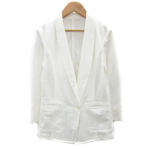 Lautreamont Shable Cortke Куртка средняя длина длина однокнокоманда Тонкая льняная прозрачность 38 OFF -White /YM3.