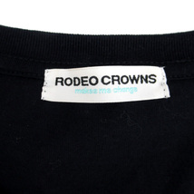 ロデオクラウンズ Rodeo Crowns カットソー 五分袖 ラウンドネック プリント F オーバーサイズ 紺 ネイビー /SM1 レディース_画像4