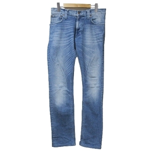 ヌーディージーンズ nudie jeans デニム パンツ ジーンズ ストレッチ ジップフライ オーガニックコットン W31 L32 青 ブルー IBO47 X