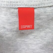 エスプリ ESPRIT 七分袖 カットソー 灰系 グレー Vネック 柄 綿 コットン レディース_画像3