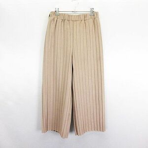  unused goods Olive des Olive OLIVE des OLIVE wide pants bottoms long height pleat processing suede style Easy stretch F beige 