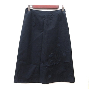 カールラガーフェルド KARL LAGERFELD 台形スカート ロング 刺繍 紺 ネイビー /YI レディースの画像1