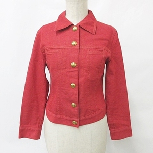  Clathas CLATHAS Denim jacket denim jacket long sleeve snap-button stretch cotton red red 38 lady's 