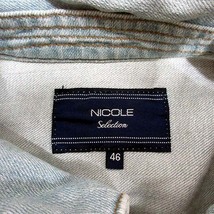 ニコル NICOLE selection ストレッチ デニム ジャケット USED加工 ライトインディゴ 46 メンズ_画像3