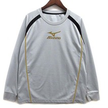 ミズノ MIZUNO トレーニング シャツ 長袖 Tシャツ ポリエステル グレー L A66SP-300 メンズ_画像1