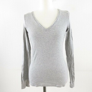  united * color z*ob* Benetton UNITED COLORS OF BENETTON cut and sewn V neck long sleeve gray S *A522 lady's 