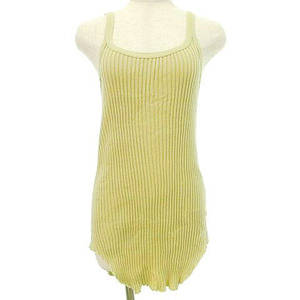 no-wosnowos rib tank top linen. no sleeve cut and sewn F beige lady's 