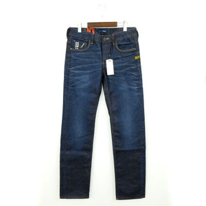 未使用品 ジースターロウ タグ付き 5204 ATTACC LOW STRAIGHT LEXICON DENIM DK AGED デニム パンツ USED加工 ヒゲ インディゴ W30 L34 ☆