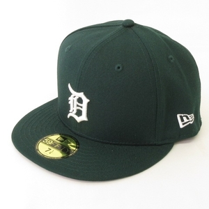 ニューエラ NEW ERA 美品 59FIFTY MLB D デトロイト・タイガース キャップ 帽子 緑 グリーン 7 1/4 57.7cm メンズ