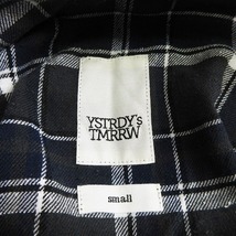 イエスタデイズ トゥモロウ YSTRDY'S TMRRW PLAID PLAY BALL SHIRT ベースボールシャツ 半袖 ノーカラー カットオフ チェック YT-S0202 青_画像3