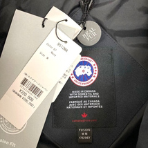 未使用品 カナダグース CANADA GOOSE 9512MA マクロウチパーカー ダウンジャケット フード ファー フェザー混 ロゴ 長袖 M 黒 メンズ_画像3