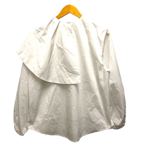 ミラオーウェン Mila Owen シャツ ブラウス デザインカラー 無地 長袖 0 白 ホワイト レディースの画像2