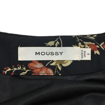 マウジー moussy ワンピース フレア ロング 花柄 プリーツ フリル フィッシュテール 長袖 F 黒 赤 ブラック レッド レディース_画像5