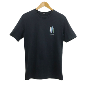 バーバリーブラックレーベル Tシャツ カットソー プルオーバー クルーネック プリント 半袖 3 黒 グレー ブラック メンズ