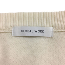 グローバルワーク GLOBAL WORK カットソー プルオーバー クルーネック ボーダー ワイド ゆったり 長袖 F 白 黒 ホワイト ブラック_画像5