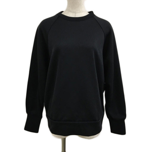  Moga MOGA sweatshirt sweat pull over crew neck plain reverse side nappy long sleeve 2 black black lady's 