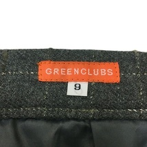 グリーンクラブ GREEN CLUBS パンツ テーパード ロング チェック タック ウール 9 グレー 白 ホワイト レディース_画像5