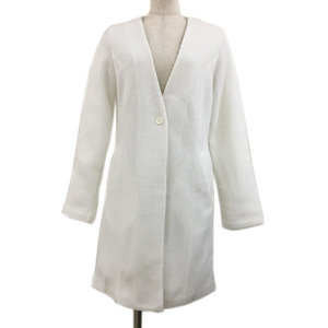  unused goods rienda rienda coat no color long knitted plain long sleeve S white white lady's 