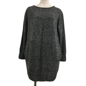  Galerie Vie Tomorrowland tunic sweater knitted pull over boat neck me Ran ji wool long sleeve 1 black white black 