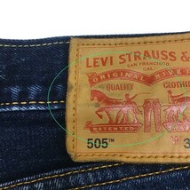 リーバイス Levi's 505 パンツ デニム ジーンズ Gパン ジップフライ クロップド 無地 W33 L33 紺 青 ネイビー ブルー メンズ_画像6