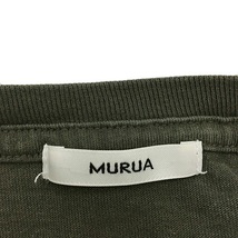 ムルーア MURUA Tシャツ カットソー プルオーバー オーバーサイズ バックプリント ロゴ 五分袖 F グレー 白 ホワイト レディース_画像5