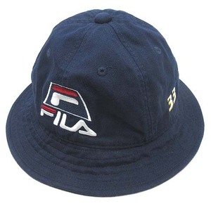 フィラ FILA バケット ハット 帽子 ビッグロゴ 刺繍 コットン ネイビー 紺 58cm メンズ