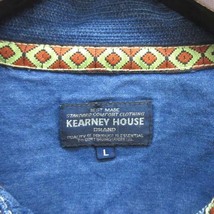 カーニーハウス Kearney House ネイティブ 刺繍 デニム プルオーバー シャツ 長袖 インディゴ L メンズ_画像3