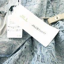 未使用品 ジルバイジルスチュアート JILL by JILLSTUART ジャンパースカート 総レース ロング フレア 異素材 レザー ベルト ラメ感 S 青_画像5