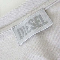 ディーゼル DIESEL カットソー Tシャツ ロゴ ペイント ビーズ クロップド 短丈 コットン ドルマンスリーブ 半袖 XS ライトグレー_画像6