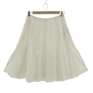  unused goods Scapa SCAPA skirt flair midi height franc dozen linenFLANDERS LINEN off white 42 lady's 