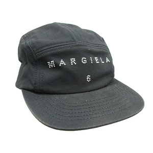 マルタンマルジェラ 6 Martin Margiela 6 MM6 ロゴ スタッズ キャップ 帽子 黒 ブラック 3 レディース