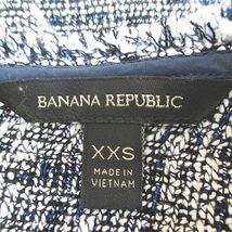 バナナリパブリック BANANA REPUBLIC ノースリーブ カットソー ツイード XXS 紺系 ネイビー ミックス フリンジ レディース_画像3