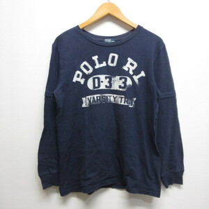 ポロ バイ ラルフローレン Polo by Ralph Lauren 子供服 長袖 プリント Tシャツ 160 ネイビー ロンT カットソー ジュニア 正規品 キッズ