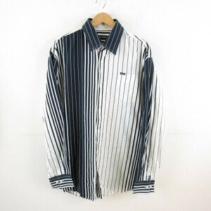 エニーチェ ENYCE CLOTHING Co. シャツ 長袖 ストライプ 紺 白 3XL *T743 メンズ