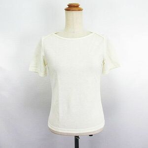 ジェラールダレル GERARD DAREL カットソー Tシャツ 半袖 ラウンドネック 麻混 M クリーム ※EKM レディース