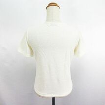 ジェラールダレル GERARD DAREL カットソー Tシャツ 半袖 ラウンドネック 麻混 M クリーム ※EKM レディース_画像3