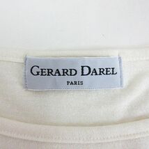 ジェラールダレル GERARD DAREL カットソー Tシャツ 半袖 ラウンドネック 麻混 M クリーム ※EKM レディース_画像4