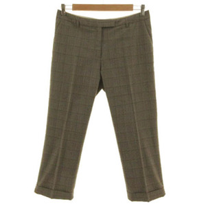  Scapa SCAPA pants slim hem double stretch made in Japan wool . Glenn check beige black black dark red 42 lady's 