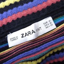 ザラ ZARA ニット KNIT スカート タイトスカート サマー ニット ボーダー ひざ丈 M 紺 ネイビー マルチカラー レディース_画像4