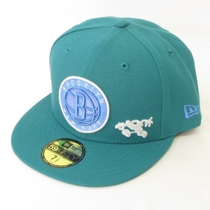 ニューエラ NEW ERA 美品 59FIFTY NBA COIN PARKING DELIVERY ブルックリン・ネッツ キャップ 帽子 グリーン ブルー 7 1/2 59.6cm メンズ