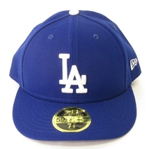 ニューエラ NEW ERA 美品 59FIFTY LOW PROFILE LP MLB LA ロサンゼルス・ドジャース キャップ ブルー ホワイト 7 1/2 59.6cm 帽子 メンズ_画像2