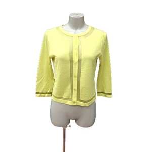  Courreges courreges cardigan knitted long sleeve 38 yellow color yellow /YK #MO lady's 